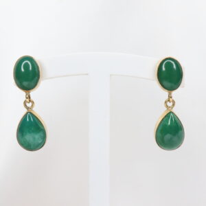 Złote Kolczyki 18K (750) z Zielonymi Turkusami