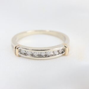 Złoty Pierścionek/Obrączka 9K (p.375) z Diamencikami, r. 10