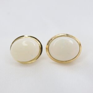 Złote Kolczyki 14K (p.585) z Dużymi Opalami