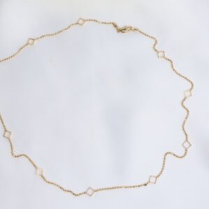 Złoty Naszyjnik 9K (p.375) Choker z Geometrycznymi Elementami, 41cm