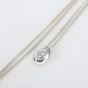 Złoty Naszyjnik z Diamencikiem, Białe Złoto 9K (p.375)