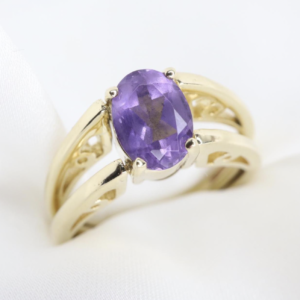 Złoty Pierścionek 9K, Dwustronny, Obrotowy, r. 14,5