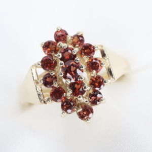 Złoty Pierścionek 9K (p.375) z Kamieniami Szlachetnymi, r. 15,5