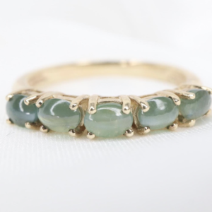 Złoty Pierścionek Eternity 9K (p.375) Chrysoberyl - Kocie Oko, r. 11,5