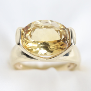 Złoty Pierścionek Koktajlowy 9K (p.375) z Cytrynem 5 ct, r. 18,5