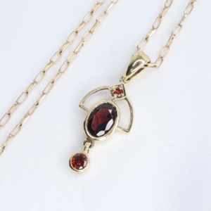 Złoty Naszyjnik 9K (p.375) z Zawieszką Lavalier Art Deco Styl, 50 cm