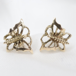 Złote Kolczyki 9K (p.375) Motylki, Sztyfty