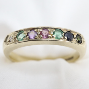 Złoty Pierścionek 9K (375) AKROSYTCH z Kamieniami Szlachetnymi, r. 14,5