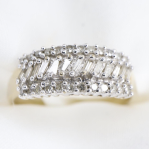 Złoty Pierścionek/Obrączka 9K (375) z Diamentami, r. 14