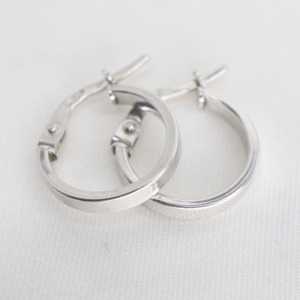 Kolczyki z Białego Złota 9K (375) Małe Kółka