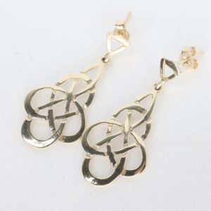 Złote Kolczyki Wiszące 9K (375) Węzeł Celtycki