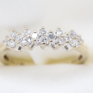 Złoty Pierścionek/Obrączka 9K (375) z Diamencikami (0.2K), r. 11,5