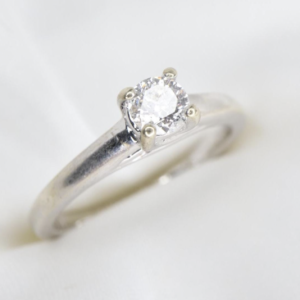 Unikatowy Pierścionek, Białe Złoto 9K FOREVER Diamond - 0.29k, r. 10