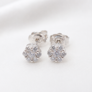 Złote Kolczyki 18K (750) z Diamencikami, Białe Złoto